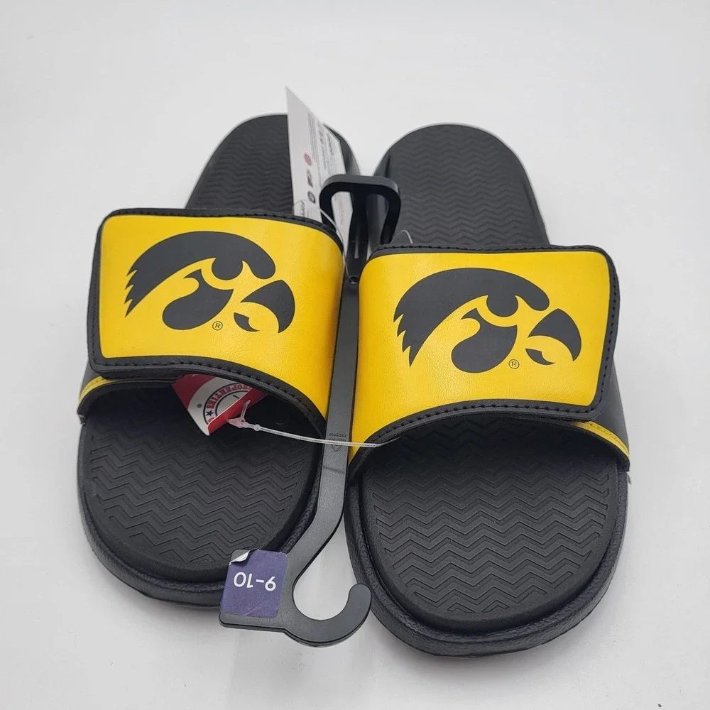 Iowa Hawkeyes Big Logo Dual Layer Sole Slides FOCO Mens Medium 9-10 Womens 11-12